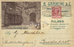 T3 1910 A. Grancini & C. Droghieri Milano / Italian Shop Advertising Card (fl) - Zonder Classificatie