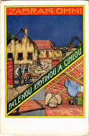 ** T2/T3 Zabran Ohni. Pálenou Kryptinou A Cihlou / Czechoslovak Roof Tile And Brick Advertising Card S: Brázda (EB) - Zonder Classificatie