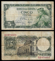 SPAIN BANKNOTE - 5 PESETAS 1954 P#146 F (NT#04) - 5 Peseten