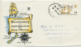 GB 1968, British Anniversaries Captain Cook 1/9 On Superb FDC With Large CDS HACKNEY / E.8 (LONDON), SG 770 - 1952-1971 Em. Prédécimales