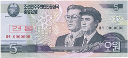 Észak-Korea 2002. 5W "MINTA" T:I  North Korea 2002. 5 Won "SPECIMEN" C:UNC Krause#58 - Non Classificati