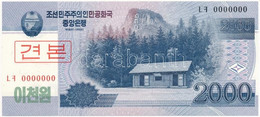 Észak-Korea 2008. 2000W "MINTA" T:I  North Korea 2008. 2000 Won "SPECIMEN" C:UNC Krause#65s - Zonder Classificatie