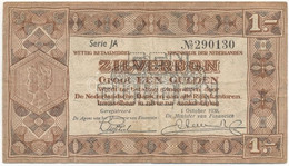 Hollandia 1938. 1G "Zilverbonnen (Ezüstértékű Bankjegyek)" T:III  Netherlands 1938. 1 Gulden "Zilverbonnen (Silver Notes - Non Classificati