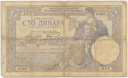 Jugoszlávia 1929. 100D "I. Sándor" Vízjel T:III Kis Szakadás, Kis Ly.  Yugoslavia 1929. 100 Dinara With "Alexander I" Wa - Non Classificati