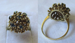 Extravaganter Ring Aus 585er Gold Blütenartig Mit Saphirblüten (123203) - Rings