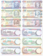 2 Bis 100 Dollar Banknoten Barbados (2000) Pick 60-65 UNC (115848) - Otros – América