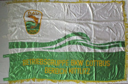 DDR Flagge Fahne Seide DAV Betriebsgruppe BKW Cottbus Bereich Kittlitz (111220) - Flaggen