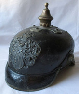 Seltene Original Pickelhaube Polizei Stadt Leipzig Um 1900 (125440) - Hoeden