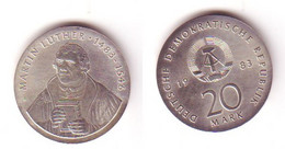 DDR Gedenk Münze 20 Mark Martin Luther 1983 - Otros & Sin Clasificación