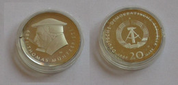 DDR Gedenk Münze 20 Mark Thomas Müntzer 1989 Silber PP (131707) - Autres & Non Classés