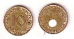 10 Pfennig Messing Münze 3.Reich 1936 E Jäger 364 (112802) - 10 Reichspfennig
