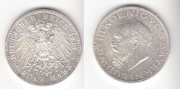 5 Mark Silbermünze Bayern König Ludwig III  1914 Jäger 53  (110937) - 2, 3 & 5 Mark Zilver