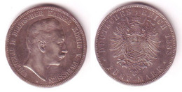 5 Mark Silber Münze Preussen Wilhelm II 1888 A Vz (105732) - 2, 3 & 5 Mark Plata