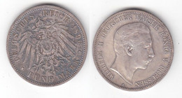 5 Mark Silber Münze Preussen Wilhelm II 1896 A F.vz (118910) - 2, 3 & 5 Mark Argent