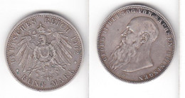 5 Mark Silbermünze Sachsen Meiningen Herzog Georg II 1902 Jäger 153 B  (110029) - 2, 3 & 5 Mark Silver