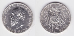 3 Mark Silber Münze Schaumburg Lippe Georg Auf Den Tod 1846 - 1911 Stgl (135203) - 2, 3 & 5 Mark Zilver