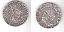 2 Mark Silbermünze Reuss Jüngere Linie Heinrich XIV Jäger 120 (117346) - 2, 3 & 5 Mark Plata