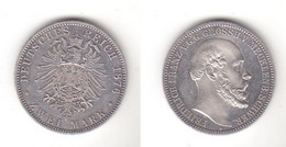 2 Mark Silbermünze Mecklenburg Schwerin Friedrich Franz Jäger 84 (119437) - 2, 3 & 5 Mark Plata