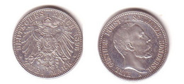 2 Mark Silber Münze Schwarzburg Sondershausen 1896 (MU3385) - 2, 3 & 5 Mark Zilver