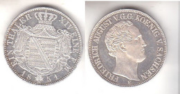 1 Taler Silber Münze Sachsen Friedrich August V.G.G. 1851 PP  (112009) - Taler En Doppeltaler