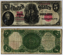 5 Dollar Legal Tender Banknote USA Andrew Jackson Serie 1907 (133289) - Sonstige & Ohne Zuordnung