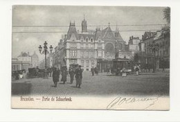 REF3778/ CP-PK Schaerbeek Porte De Schaerbeek Animée TRAM-Hippomobile-Chevaux Calèches - Schaarbeek - Schaerbeek