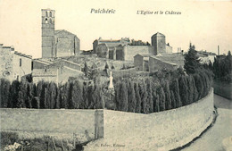 Puichéric * Rue Et Vue Sur L'église Et Le Château - Other & Unclassified