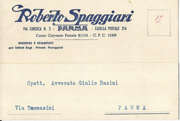 8-PARMA-ROBERTO SPAGGIARI -TIPOGRAFIA EDITRICE-CARD COMMERCIALE 1942 - Parma