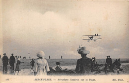 62-BERCK-PLAGE- AEROPLANE GAUDRON SUR LA PLAGE - Berck