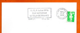 05 GAP C.T.   LE TOUR DE FRANCE   1996 Lettre Entière N° DE 712 - Mechanische Stempels (reclame)