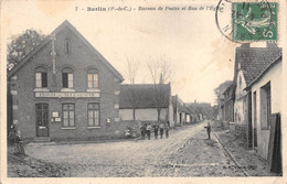 62-BARLIN- BUREAU DE POSTES ET RUE DE L'EGLISE - Barlin