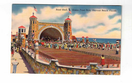 Dayton Beach, Florida, USA, "Band Shell, Ocean Front Park..". Old Linen Postcard - Daytona