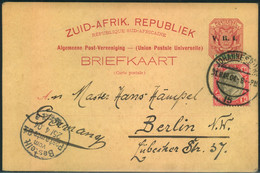 1904, Stationery Card "V.R.I." With 1 D Additional Franking  From JOHANNESBURG To Berlin - Transvaal (1870-1909)