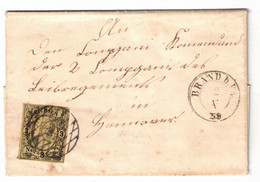 1859, 3 Ngr. Johann Entertet Mit Nummernstempel "13/ Und K2 "BRAND B. FR(eiberg)" - Saxony