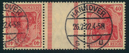 1921, 40 ( Z / 40 Pfg. Germania Kehrzusammendruck, Sauber Gestempelt, Signiert Infla. - Se-Tenant
