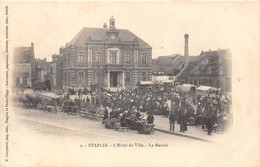 62-ETAPLES-L'HÔTEL DE VILLE , LE MARCHE - Etaples