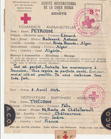 FRANCE  LETTRE CROIX ROUGE (ALGERIE FRANCAISE )  1943 - Rode Kruis