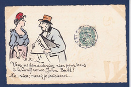 CPA EGYPTE Satirique Caricature Par Bursky Dessin Original John Bull Marianne Circulé - Autres & Non Classés