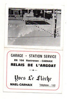 Calendrier 1974 Garage Station Service Relais De L'Argoat Yves Le Flèche Mael-Carhaix - Format : 15x10 cm - Small : 1971-80