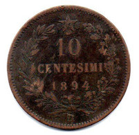 Italie -  10 Centesimi 1894 R TB - 1878-1900 : Umberto I