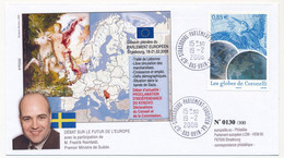 Env Affr 0,85 Globes De Coronelli - Cad Strasbourg Parlement Européen GA - 19/02/2006 - Frédrick Reinfeld (Suède) - Briefe U. Dokumente