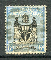 British Central Africa - Nyasaland 1895 Arms - No Wmk. - 6d Black & Blue Used (SG 24) - Nyassaland (1907-1953)
