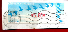 Vignette Affranchissement Oiseaux Jubert 5,00 Gif Sur Yvette - 12-07-1993 - 1990 Type « Oiseaux De Jubert »