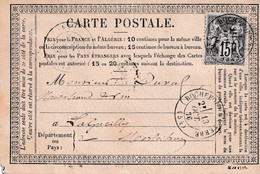 MORBIHAN ( 54 ) « ROCHEFORT EN TERRE »  CPI Ordinaire - Tarif à 15c. (15.1.1873/30.4.1878) N°66 T.I - Etat 2 -  15c. - Cartes Précurseurs