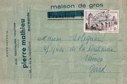 47 - LOT & GARONNE « MARMANDE » CPI Ordinaire - Tarif à 12F. (6.1.1949/30.6.1957)  N°1039 - 12f.  Pont De Cahors - Enteros Privados