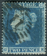 GB 1854 2d SG 19 Used QV PLATE 4     LETTERS  GE (002971) - Sin Clasificación