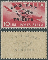 1948 TRIESTE A POSTA AEREA CONVEGNO FILATELICO 10 LIRE DECALCO MNH ** - RE2-5 - Luftpost