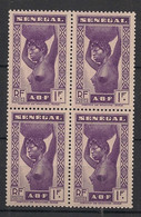 Sénégal - 1938 - N°Yv. 147a - 1f Violet - Bloc De 4 - Neuf Luxe ** / MNH / Postfrisch - Ungebraucht