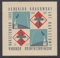 Poland, 1963 MNH Rocket Mail Souvenir Sheet - Ongebruikt