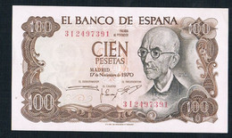 1970 SPAIN Banknote Cien 100 PESETAS UNC Very Fine - 100 Pesetas